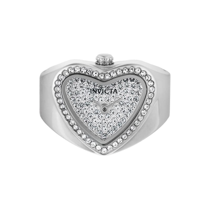 Invicta Women's 49578 Mini Quartz 2 Hand Silver, White Dial Ring Watch - Silver