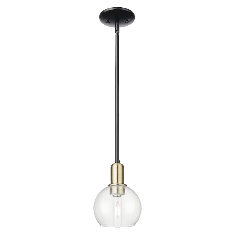 Innovations Lighting Endless Possibilities Arcadia - Athens - 1 Light 6" Stem Hung Mini Pendant - Clear/Black Antique Brass
