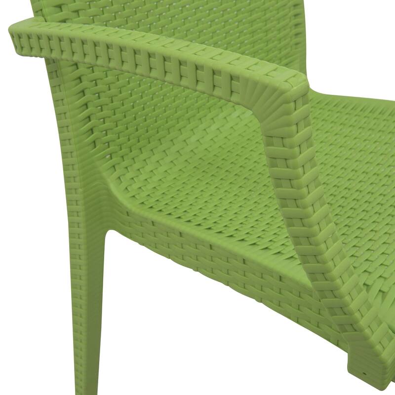 LeisureMod Mace Weave Design Outdoor Patio Armchair (Set of 2)