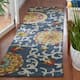 SAFAVIEH Handmade Blossom Nelia Modern Floral Wool Rug - 2'3" x 8' Runner - Navy/Multi