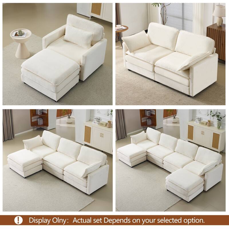 69" Plush Cloud Loveseat - Modular 2-Seater Chenille Sofa with Throw Pillows - Compact for Apartment, Living Room