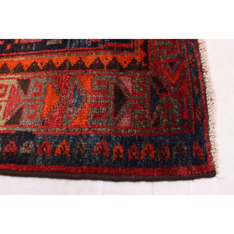 ECARPETGALLERY Hand-knotted Melis Vintage Dark Navy, Red Wool Rug - 4'9 x 8'1