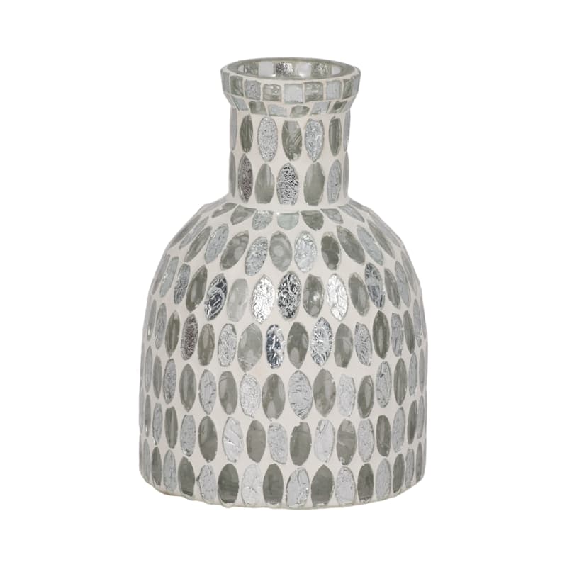 Sagebrook Home Glass Round Mosaic Vase