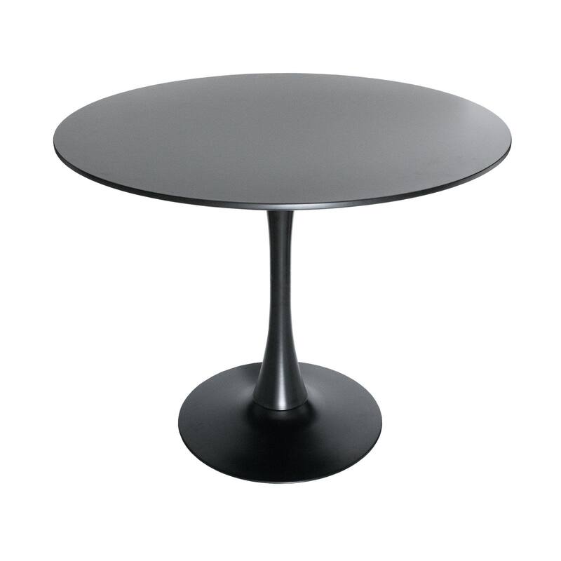 5-Piece Dining Set with 35" Round MDF Table and 4 ABS Plastic Side Chair in Chrome