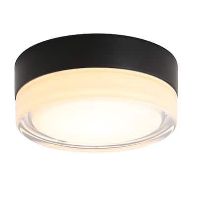 Small Size Flush Mount Ceiling Light 24W Glass Lampshade