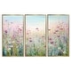 preview thumbnail 19 of 18, Designart "Wild Flowers Meadows" Flower Field Framed Art Set of 3 - Traditional Wall Art Set Purple Wall Decor 3 Pieces