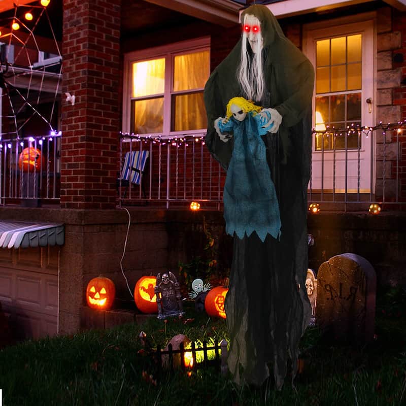 6.1 FT Hanging Animatronic Halloween Décor Sound-Activated Props