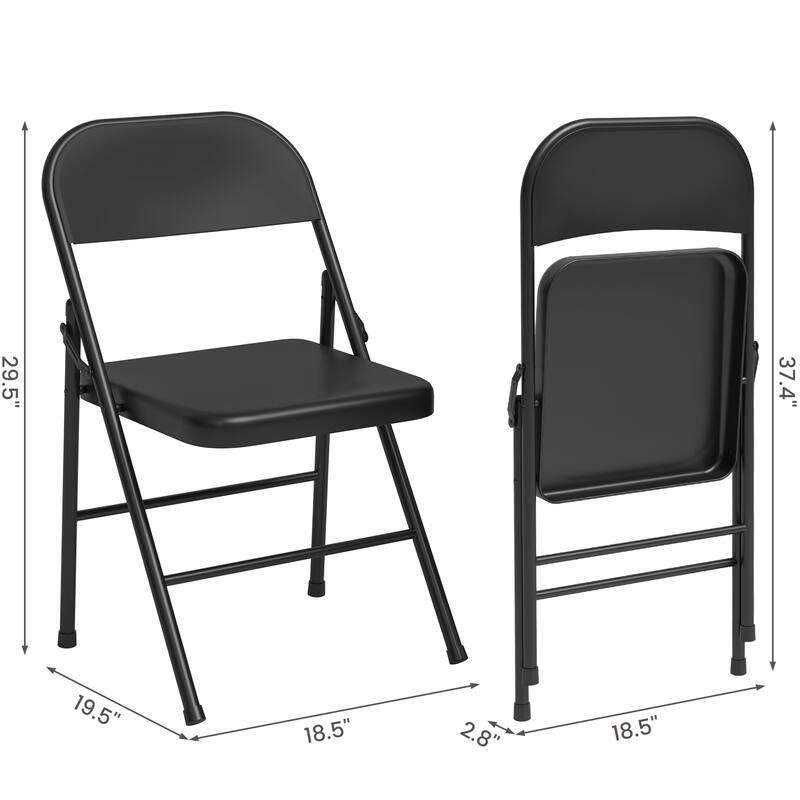 Folding Chairs Set of 4 Hold Up to 350 Pounds