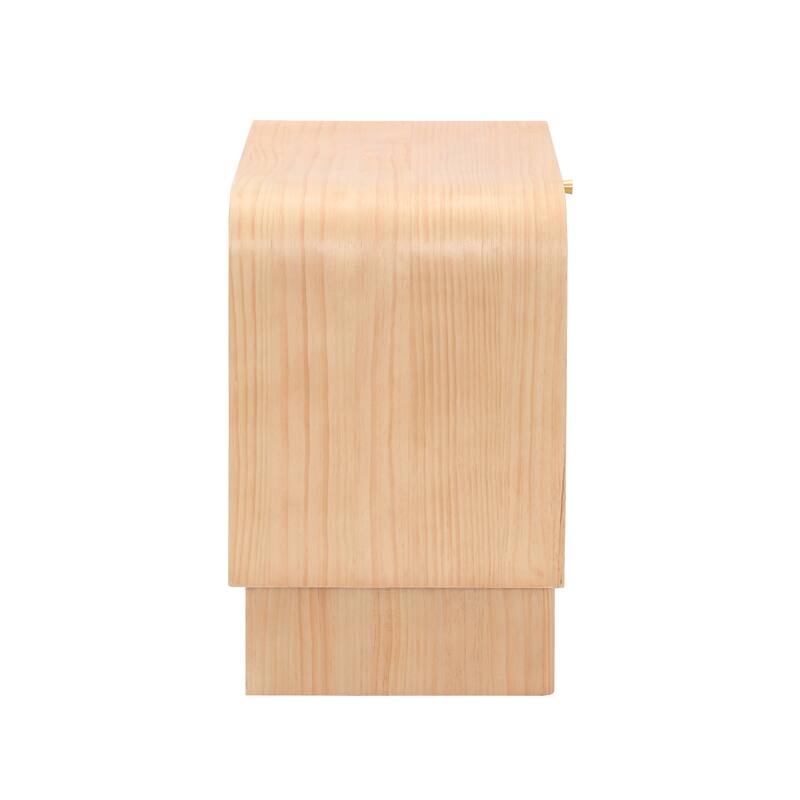 Christopher Knight Home - Boho Minimalist 23.62" Nightstand with Glide Drawer, Open Shelf & Iron Handle, Versatile Home Use