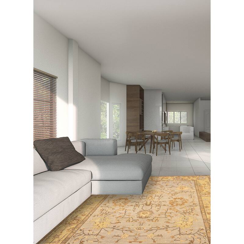 ECARPETGALLERY Hand-knotted Peshawar Oushak Grey Wool Rug - 8'0 x 10'9