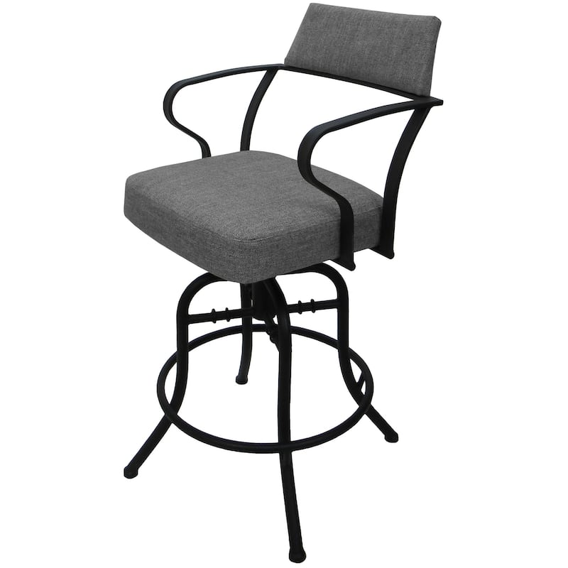 Carolina Charcoal Swivel Tilt Counter 26" or Bar 30" Metal Bar Stool - Grey - Counter Height