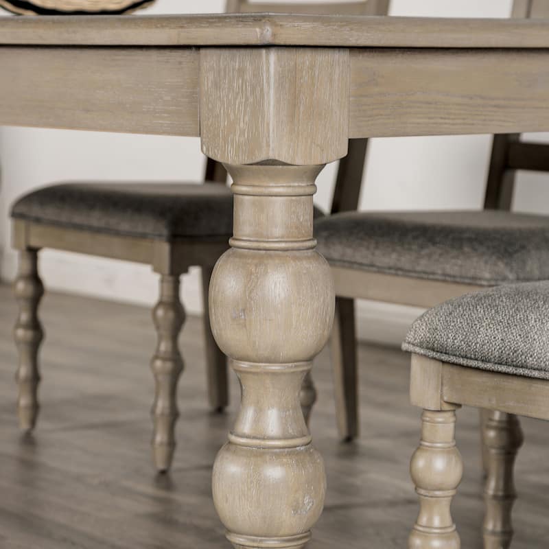 Furniture of America Trenden Modern Farmhouse 7-Piece Solid Wood 78-inch Dining Set