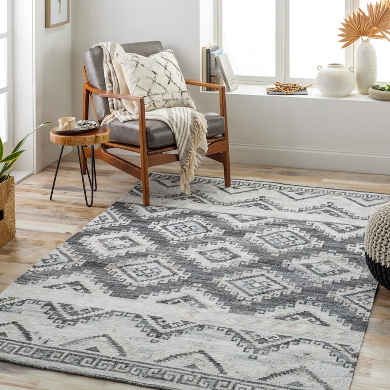 Semira Southwestern Area Rug - 2' x 3' - White/Gray
