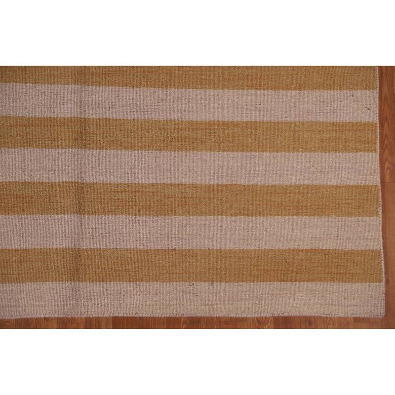 Striped Modern Gabbeh Area Rug Handmade Wool Carpet - 6'5" x 10'1"