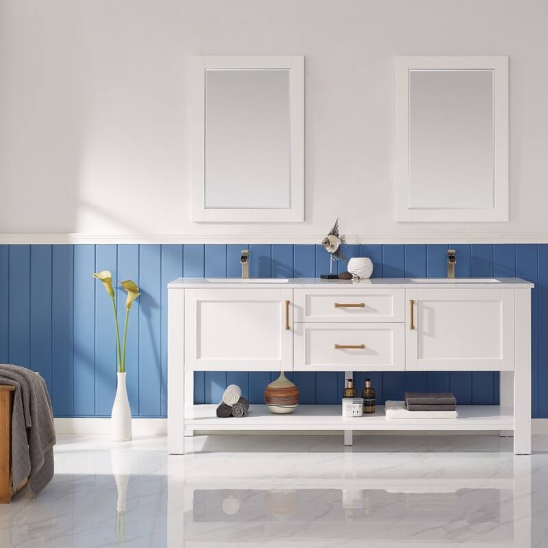 Shannon 36" Rectangular Bathroom/Vanity framed Wall Mirror in White - 24 inches