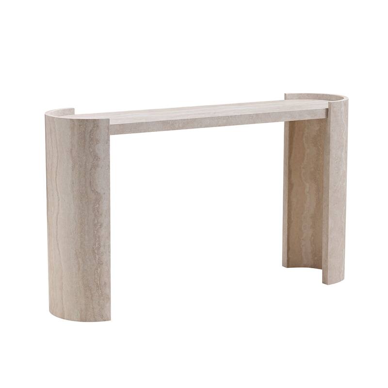 Modern Marble Pattern Entryway Table Narrow Console Table Skinny Sofa Table, for Hallway, Entrance, Beige