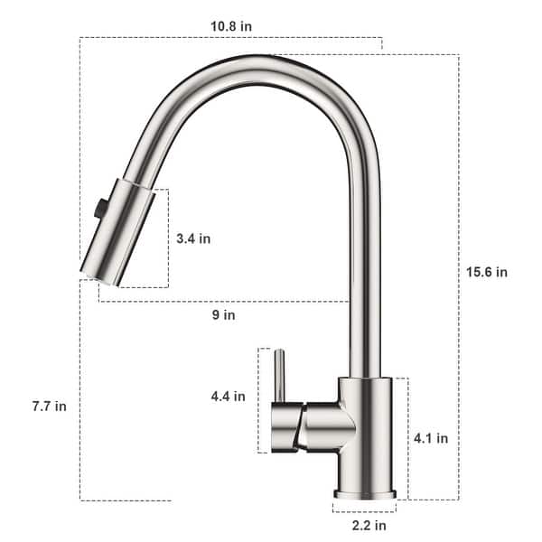 Single Handle Sprayer Kitchen Faucet Tap One Hole Installation Hot Cold Water Lead Free Sink Faucet Chrome Overstock 23505250