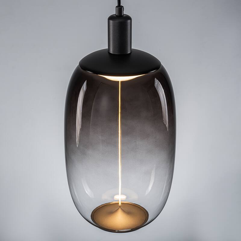 Smoke Gradient Clear Plastic LED Globe Pendant Light