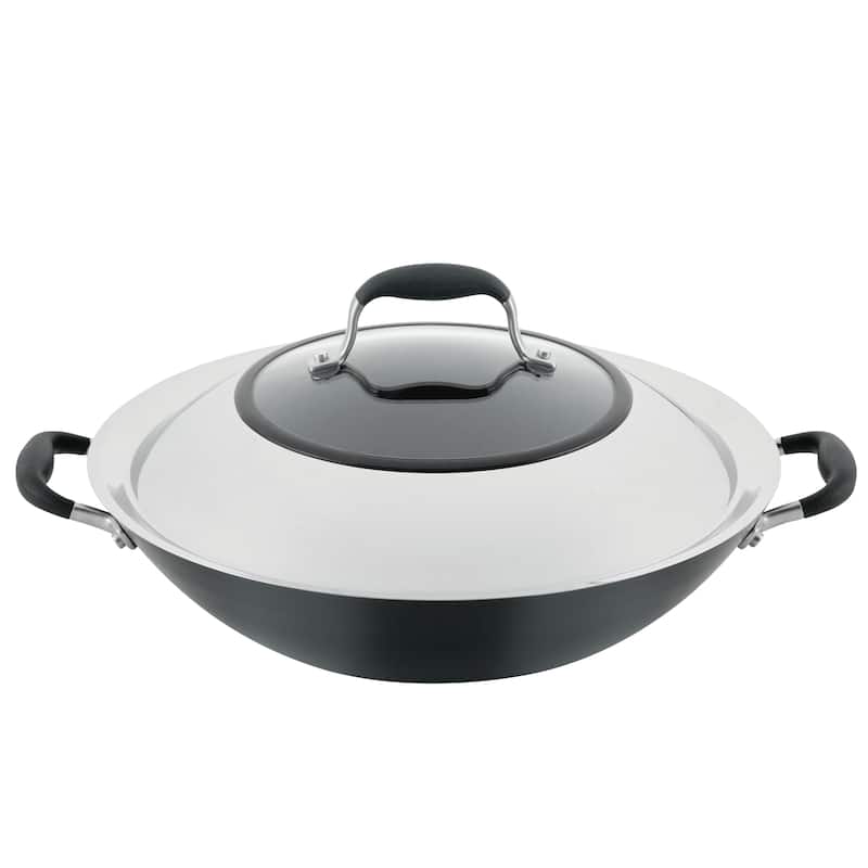 Advanced Home Nonstick Open Stock Cookware 14-Inch Covered Wok, Onyx - Onyx