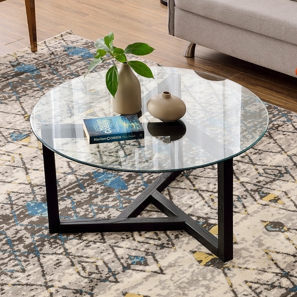 Round Glass Top Coffee Table - Amazon Com Round Coffee Table For Living Room 31 5 Inch Modern Sofa Side End Table With Tempered Glass Top Metal Legs Accent Cocktail Tea Table Easy Assembly And Clean 31 5 X 31 5 X / Is a masterpiece of modern design.