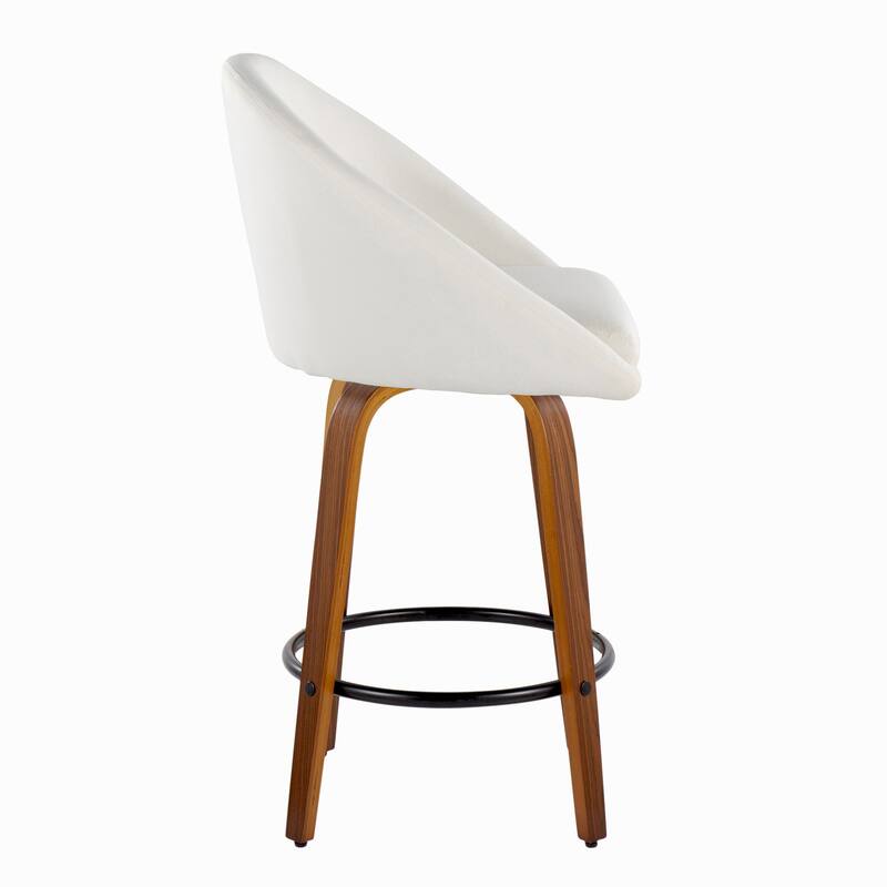 Carson Carrington Livesey High Back 26" Fixed-Height Counter Stool with Bent Wood Legs & Round Footrest (Set of 2)