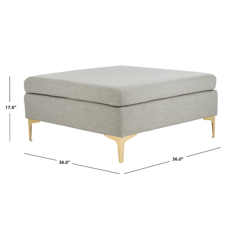 SAFAVIEH Reta Navy/ Brass Square Ottoman