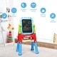 preview thumbnail 3 of 4, Height Adjustable Kids Art Easel Magnetic Double Sided Board-Blue - 24" x 17.5" x 43" (L x W x H)