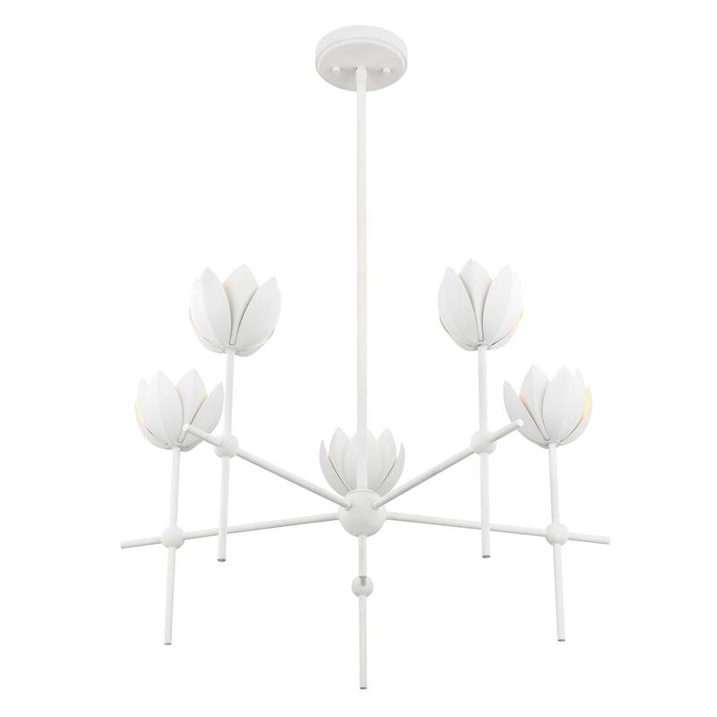 Bellevue SHCH60472 5 Light 26" Wide Chandelier with Floral Shades