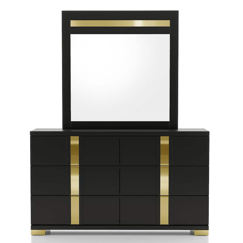 Furniture of America Halifax Modern 2-Piece Wood 6-Drawer Dresser and Mirror Set