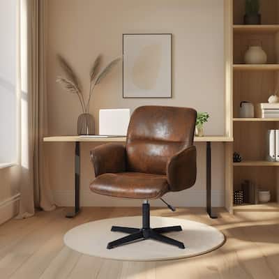 Homy Casa Modern Office Chair-Upholstered, High Back, Armrests