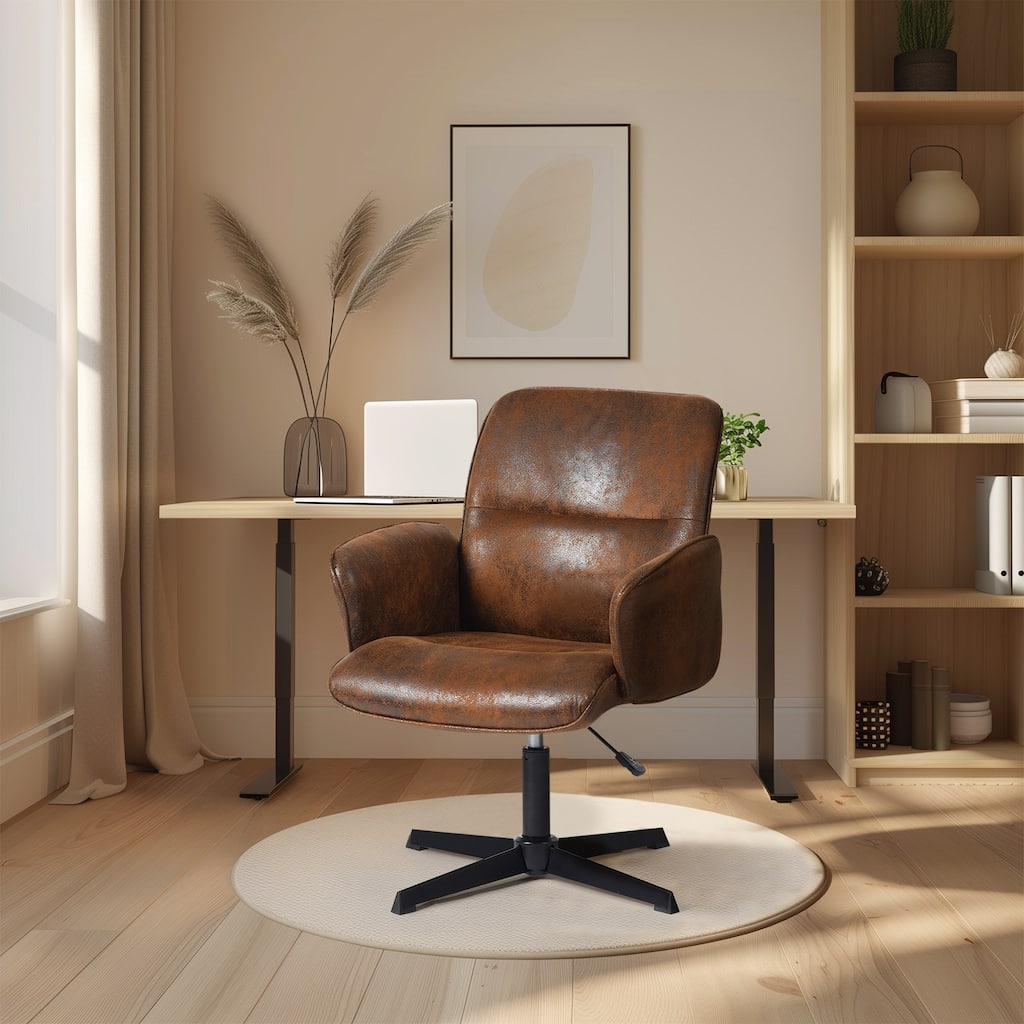 Homy Casa Modern Office Chair-Upholstered, High Back, Armrests