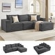 preview thumbnail 45 of 54, 109'' Corduroy Modular Sectional Sofa with Chaise Right Grey
