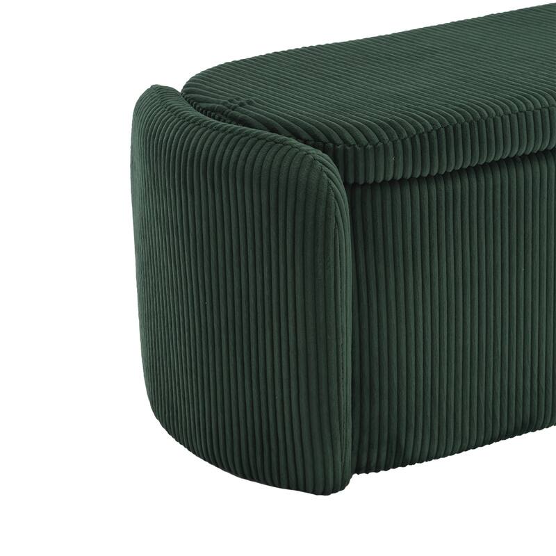 Entryway Upholstered Fabric Storage Ottoman