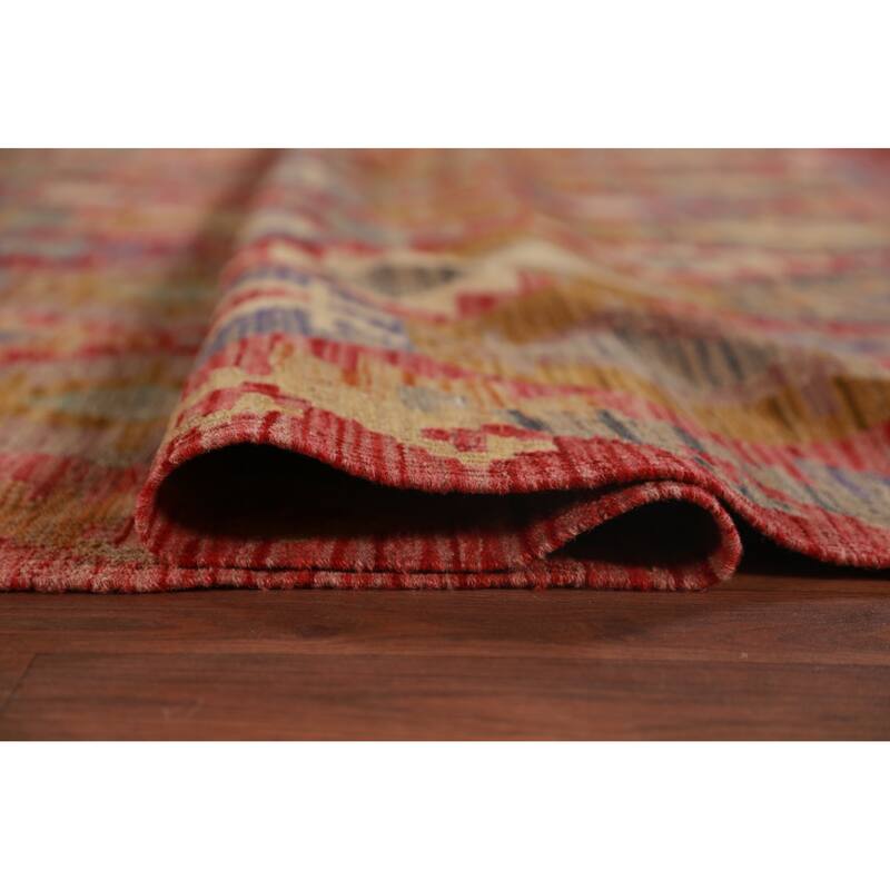 Geometric Kilim Oriental Large Rug Flatweave Living Room Wool Carpet - 10'1"x 15'10"