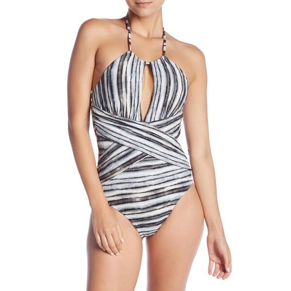 Shop La Blanca Womens Bamboo High Neck Halter Plunge One Piece