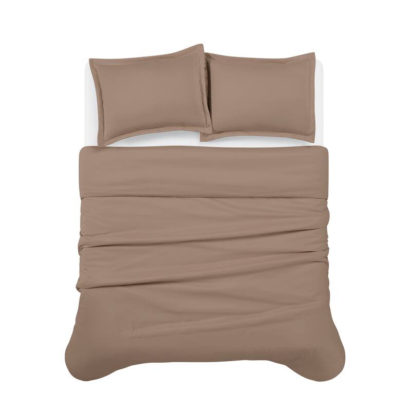 Cannon Heritage Solid 3 Piece Duvet Cover Set