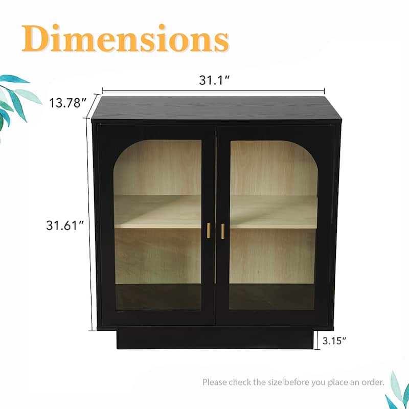Accent Cabinet with Acrylic Doors with Adjustable Shelves - 31.10"Lx13.78"Wx31.5"H