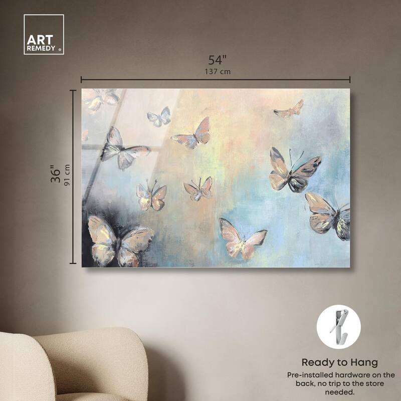 Textured Butterflies I Acrylic by Art Remedy, Ready to Hang