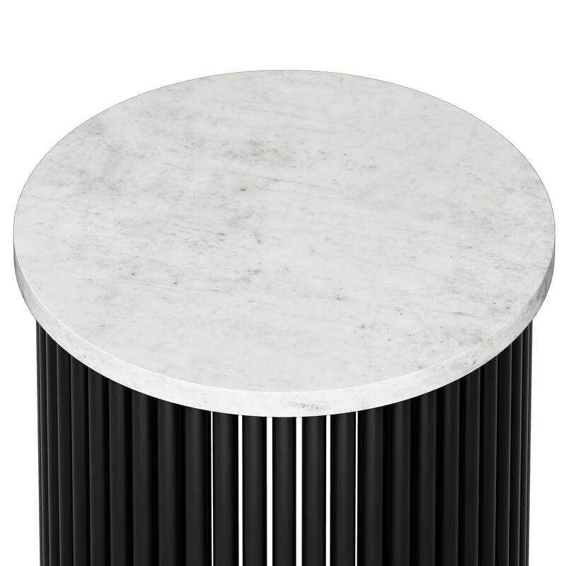 WYNDENHALL Karl 18 inch Wide Solid Mango & Metal Industrial Accent Table - 18 W x 18 D x 21 H