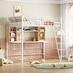 preview thumbnail 1 of 41, Metal Loft Bed with Desk, Shelf and Ladder for Kids, Boys and Girls, Bedroom Full - White