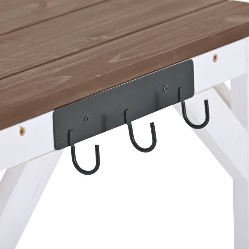 Wooden Outdoor Potting Table with 6-Tier Shelves