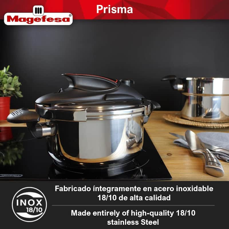 Magefesa Prisma Stainless Steel Pressure Cooker Set - 4.2 & 6.3 Quarts