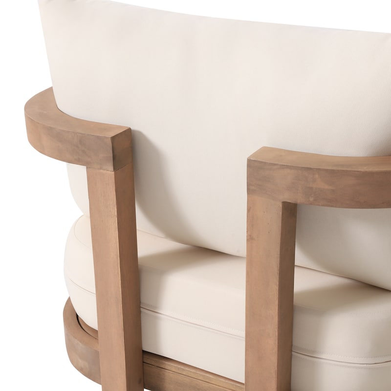 Wichita Acacia Wood Outdoor Club Chair with Cushions by Christopher Knight Home