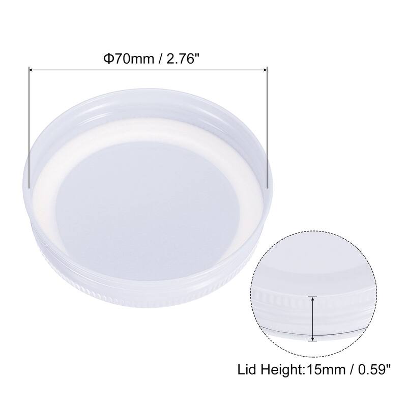 30Pcs 2.76" Regular Mouth Tin Plate Mason Jar Lids for Canning Jars - White