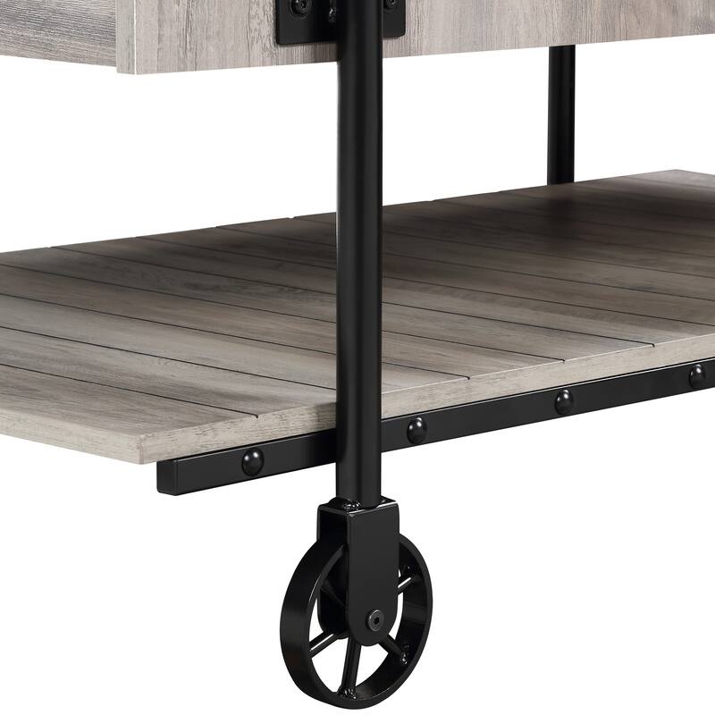 Furniture of America Hyssop Farmhouse 47-inch Steel 1-Shelf Coffee Table