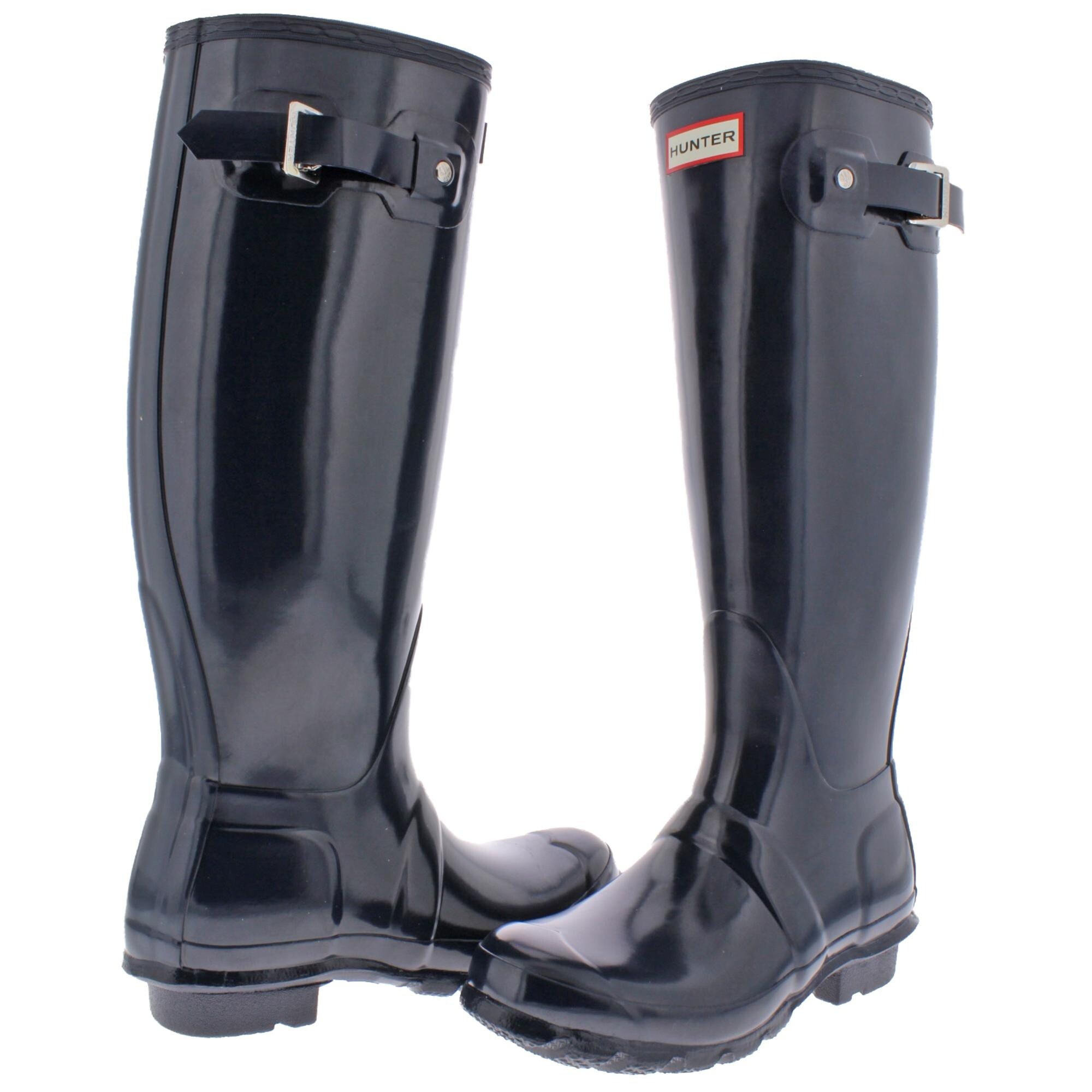 hunter tall gloss rain boots