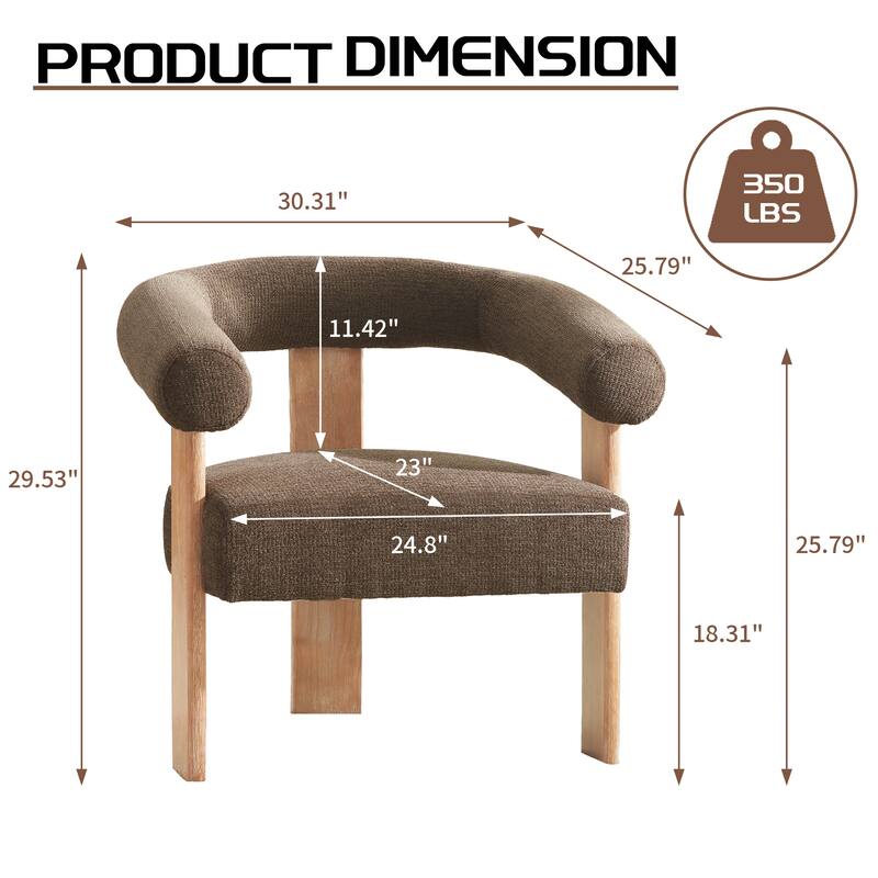 Accent Chair Living Room Chair with Solid Wood Frame