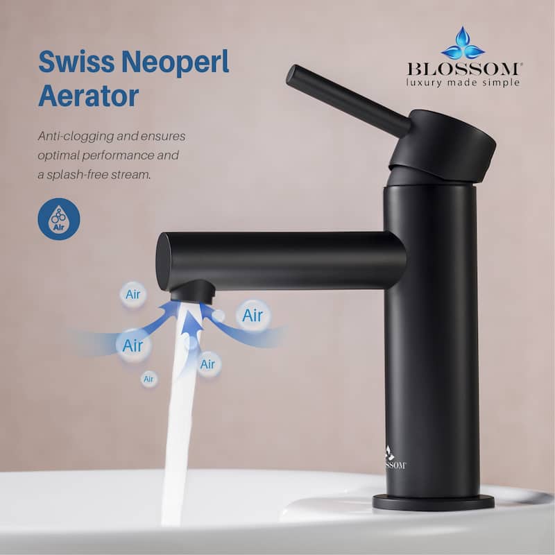 Blossom Round Single Handle Bathroom Sink Faucet, Single Hole