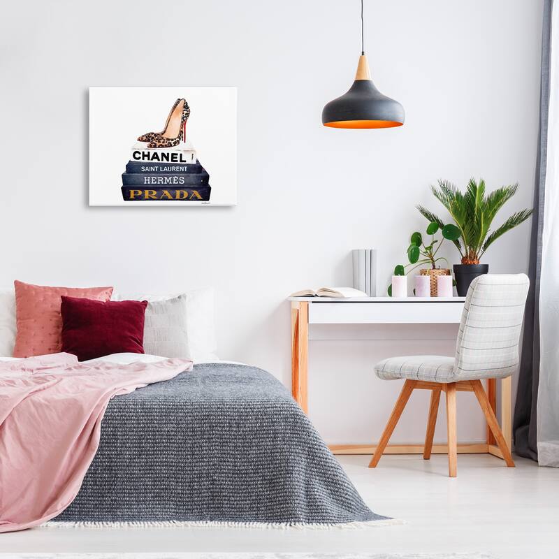 Stupell Glam Fashion Books w/ Pumps Stretched Canvas Wall Art
