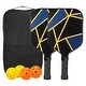 preview thumbnail 2 of 5, Graphite Pickleball Paddles Set of 2 Pickleball Set 4 Pickleballs Portable Bag - Multicolor